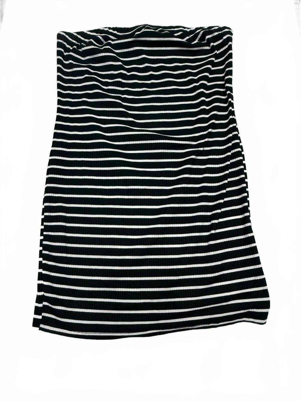 SHEIN Black and White Striped Mini Dress Bodycon Short Sleeve Grunge Size S